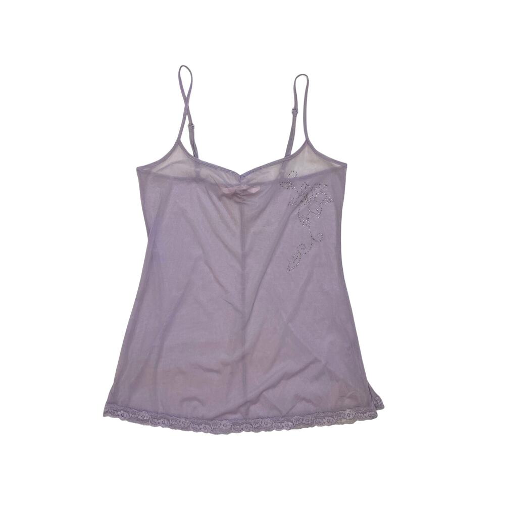 Victoria’s Secret Lavender Mesh Slip w Rhinestone Flower Detail
